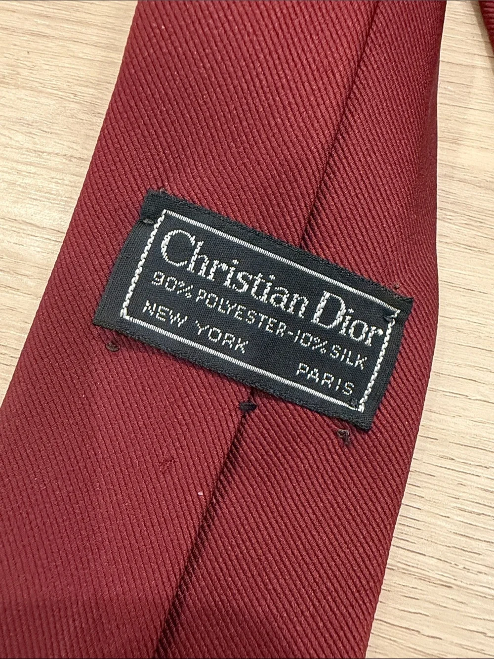 Christian Dior Men's Burgundy Solid Tie - Classic Business Style